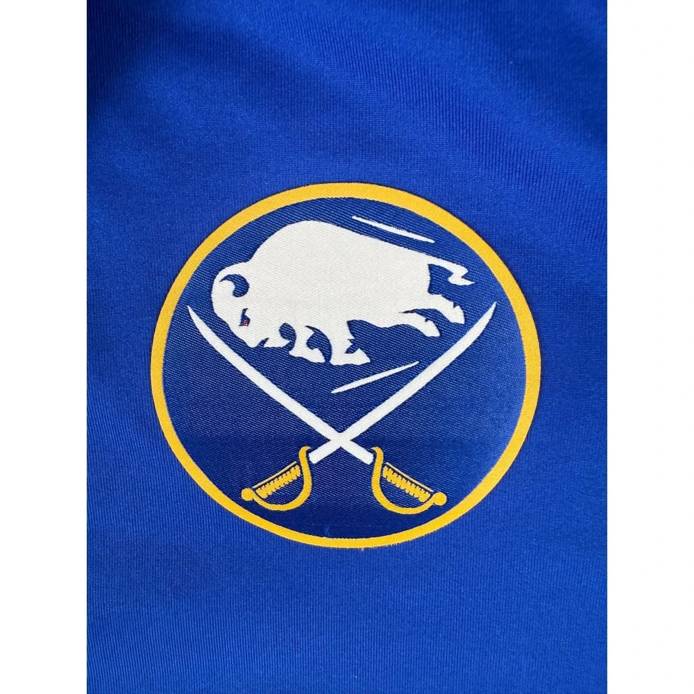 Adidas Polo Shirt Mens Large Blue Buffalo Sabres NHL Aeroready Performance